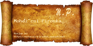 Mohácsi Piroska névjegykártya