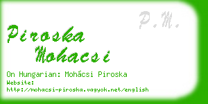 piroska mohacsi business card
